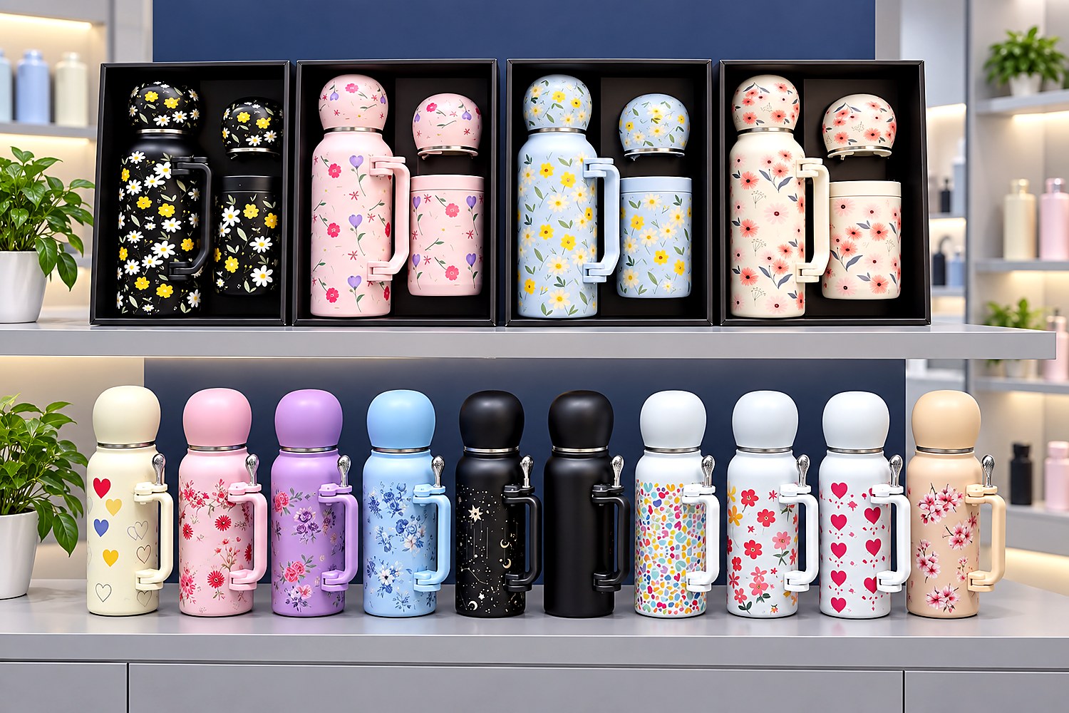 Products Yuanfeng floral thermos and drinkware product range
